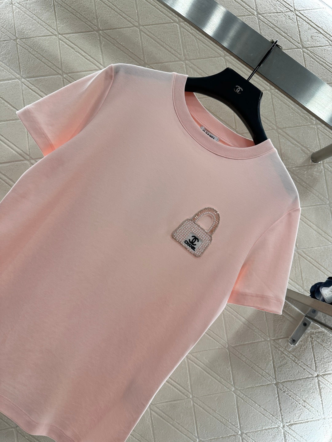 Rhinestone Beaded Logo T-Shirt