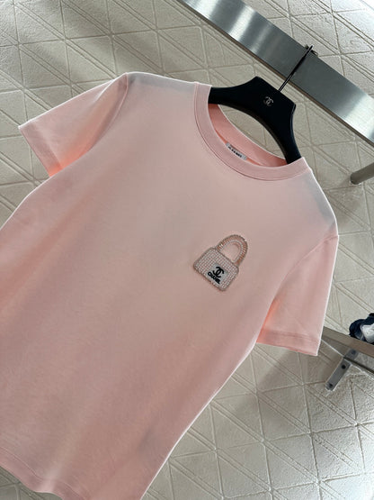 Rhinestone Beaded Logo T-Shirt