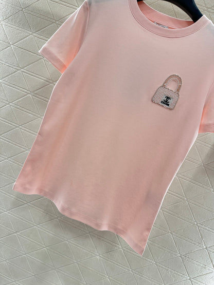 Rhinestone Beaded Logo T-Shirt
