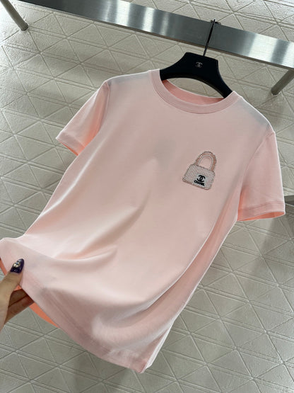 Rhinestone Beaded Logo T-Shirt