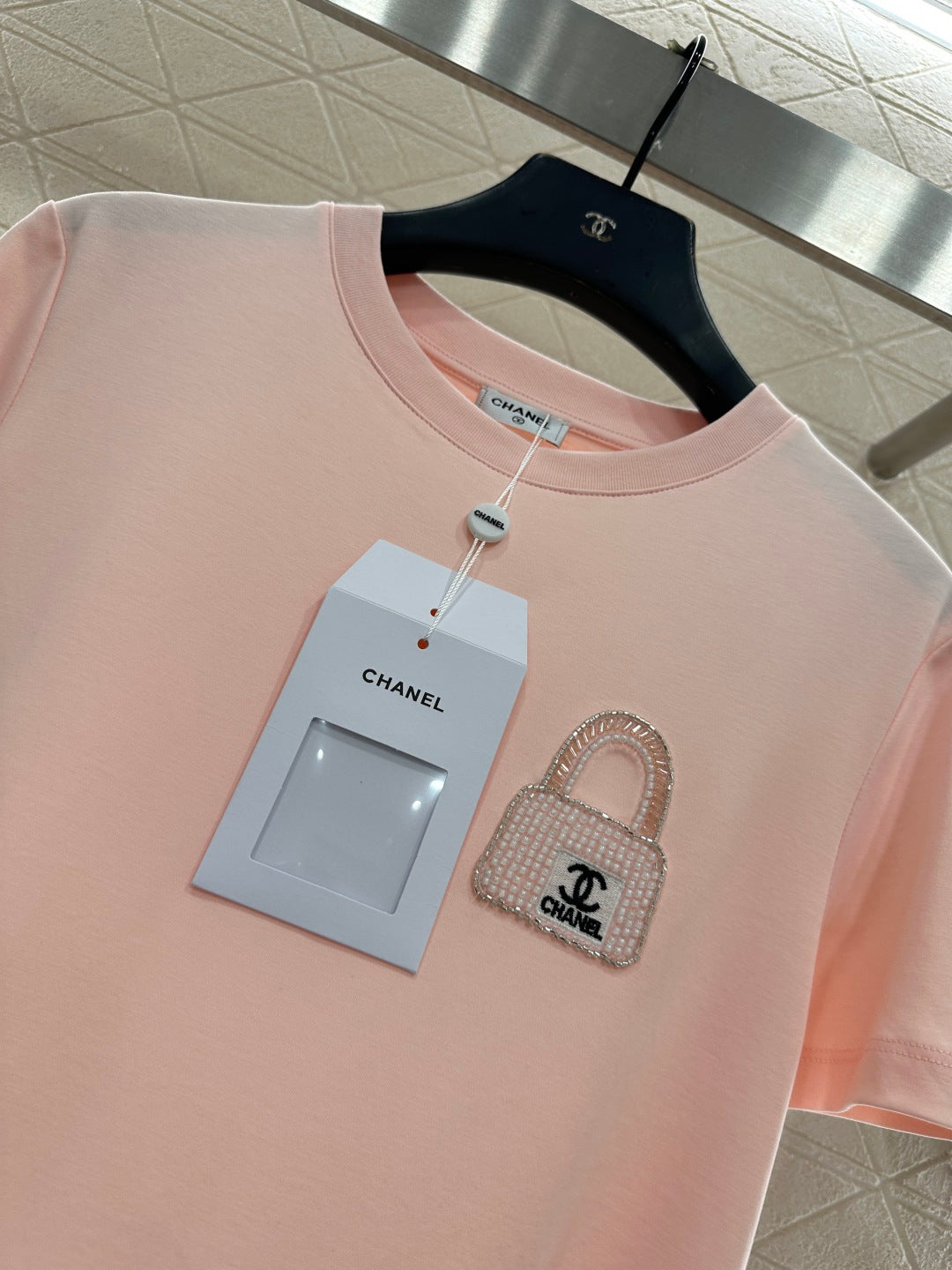 Rhinestone Beaded Logo T-Shirt