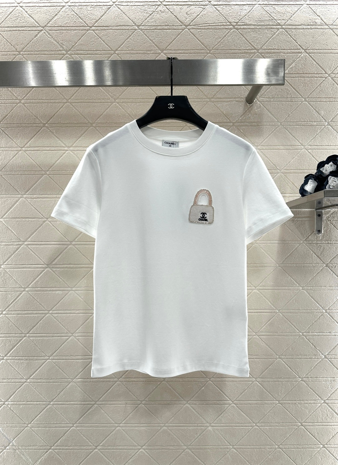 Rhinestone Beaded Logo T-Shirt
