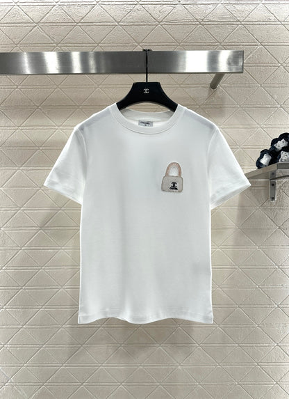 Rhinestone Beaded Logo T-Shirt