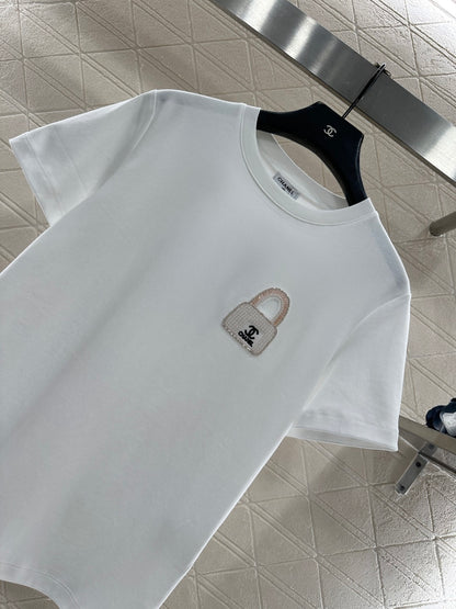 Rhinestone Beaded Logo T-Shirt