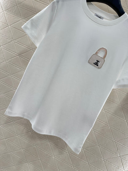 Rhinestone Beaded Logo T-Shirt