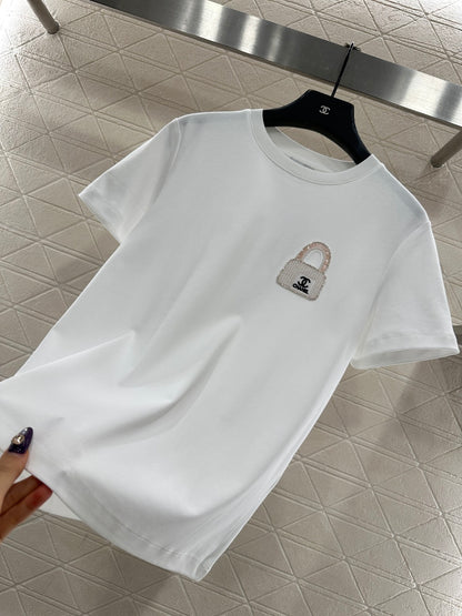 Rhinestone Beaded Logo T-Shirt