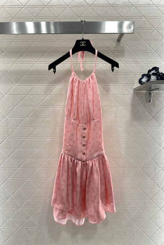 Printed Halter Neck Dress
