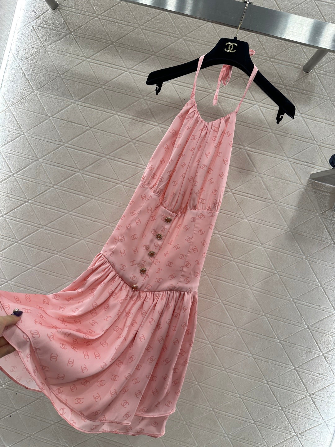 Printed Halter Neck Dress