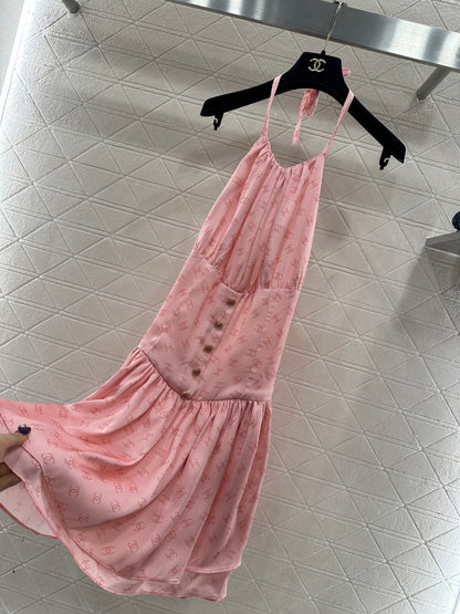 Printed Halter Neck Dress