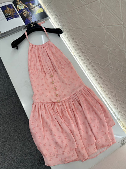Printed Halter Neck Dress
