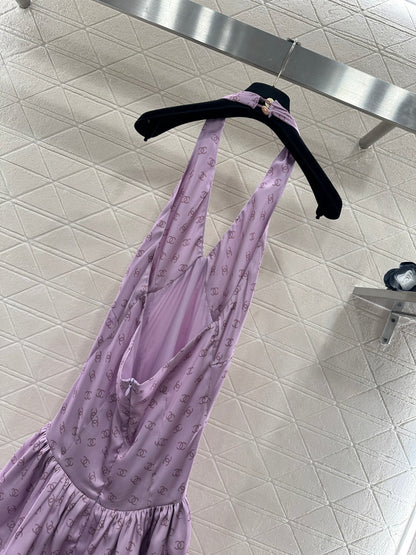 Printed Halter Neck Dress