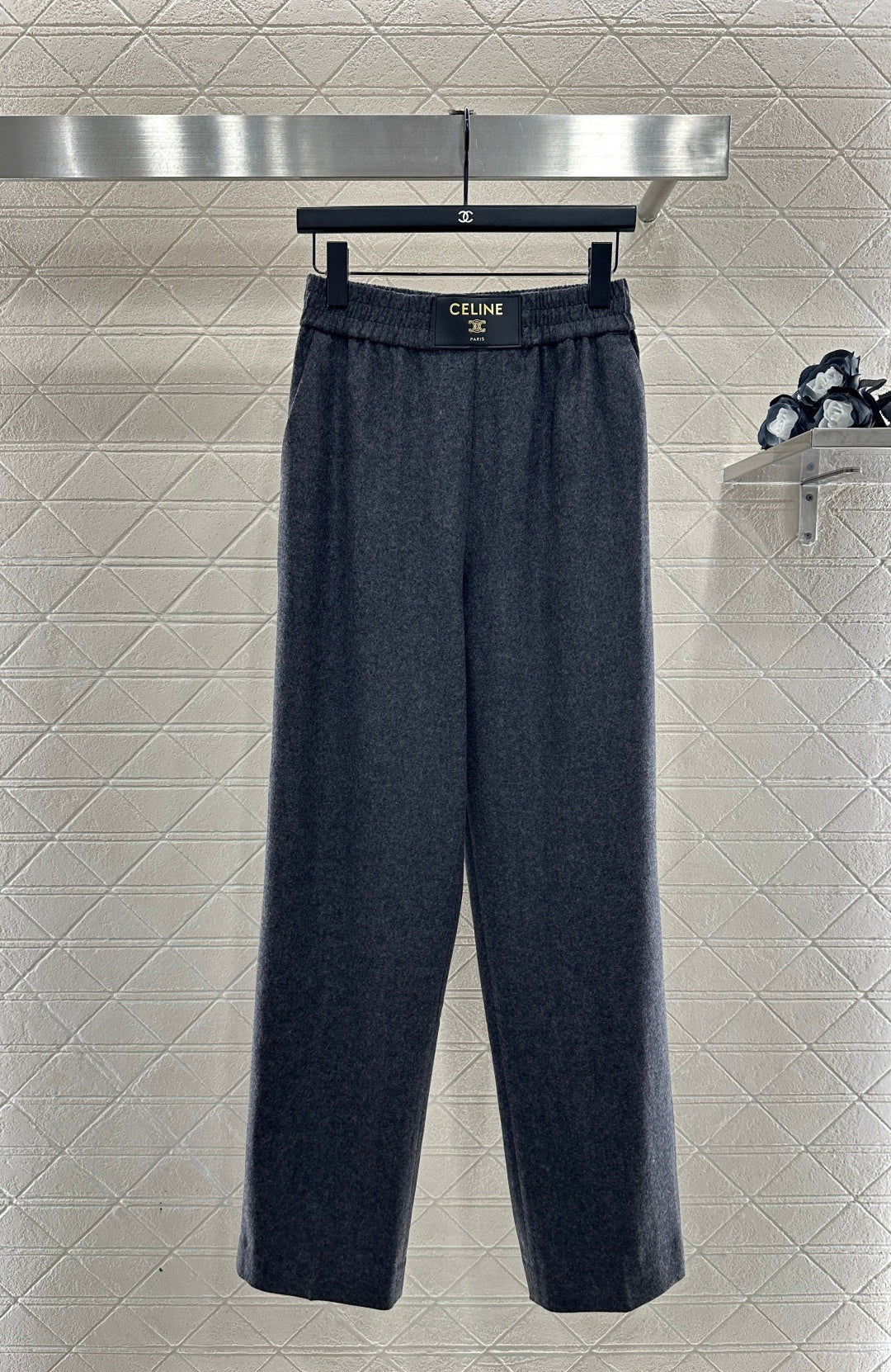 Wool Straight Leg Trousers