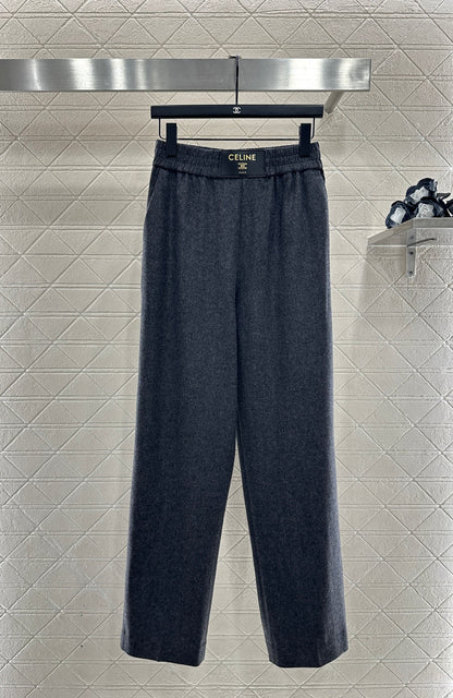 Wool Straight Leg Trousers