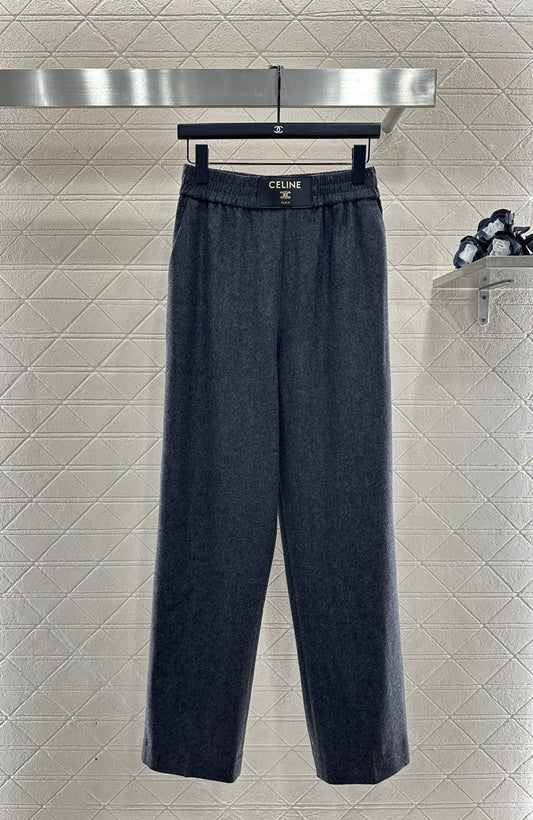 Wool Straight Leg Trousers
