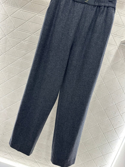 Wool Straight Leg Trousers