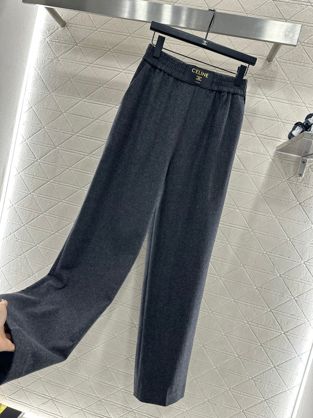 Wool Straight Leg Trousers
