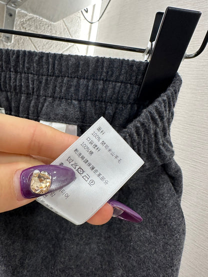 Wool Straight Leg Trousers