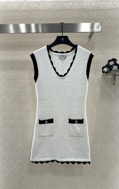 Color-Blocked Knit Vest Dress