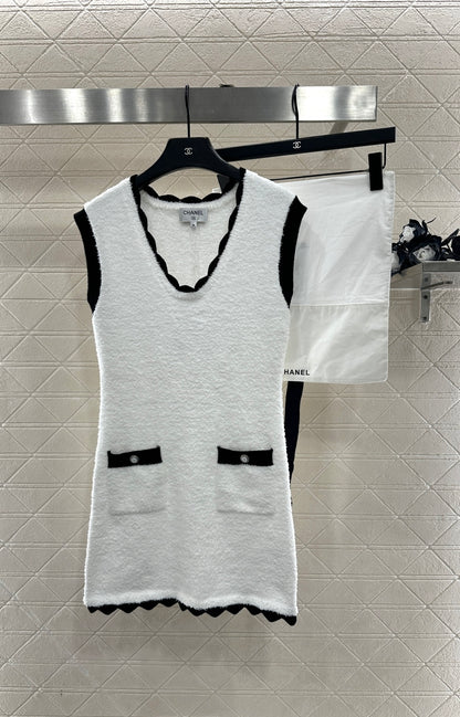 Color-Blocked Knit Vest Dress