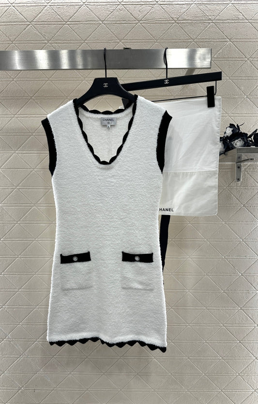 Color-Blocked Knit Vest Dress