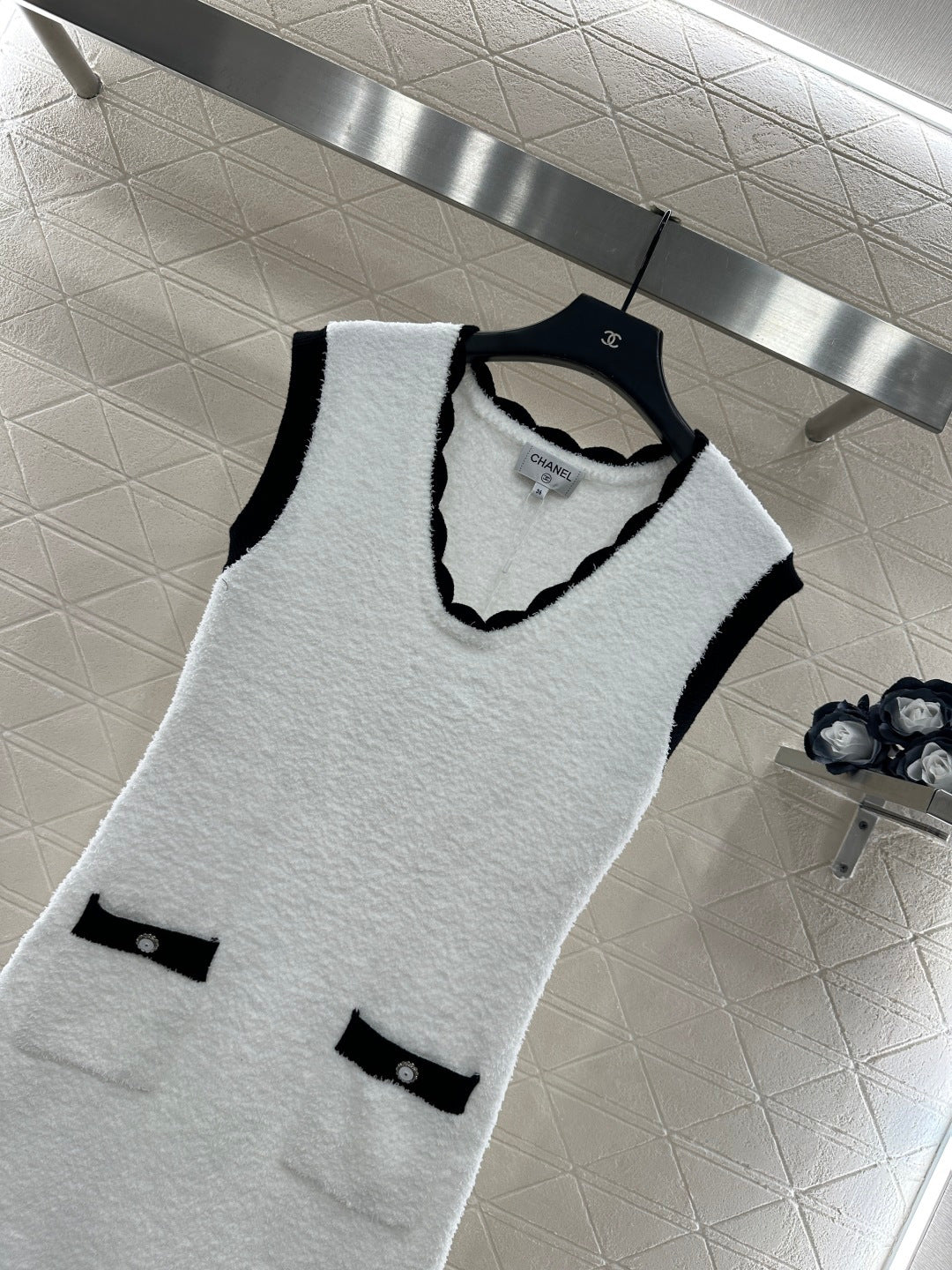 Color-Blocked Knit Vest Dress