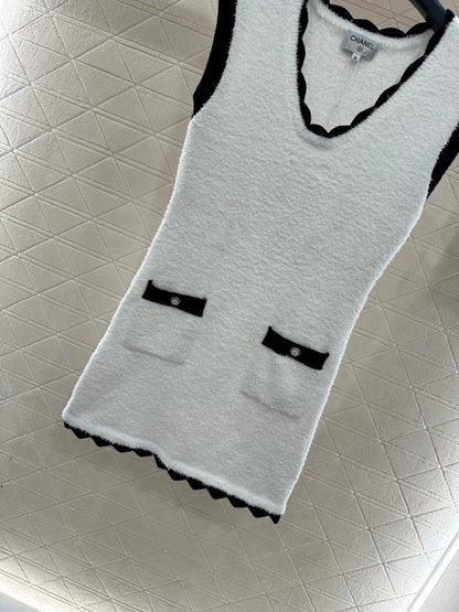 Color-Blocked Knit Vest Dress