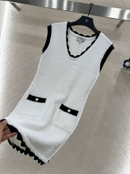 Color-Blocked Knit Vest Dress