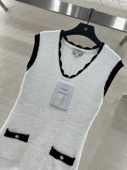 Color-Blocked Knit Vest Dress