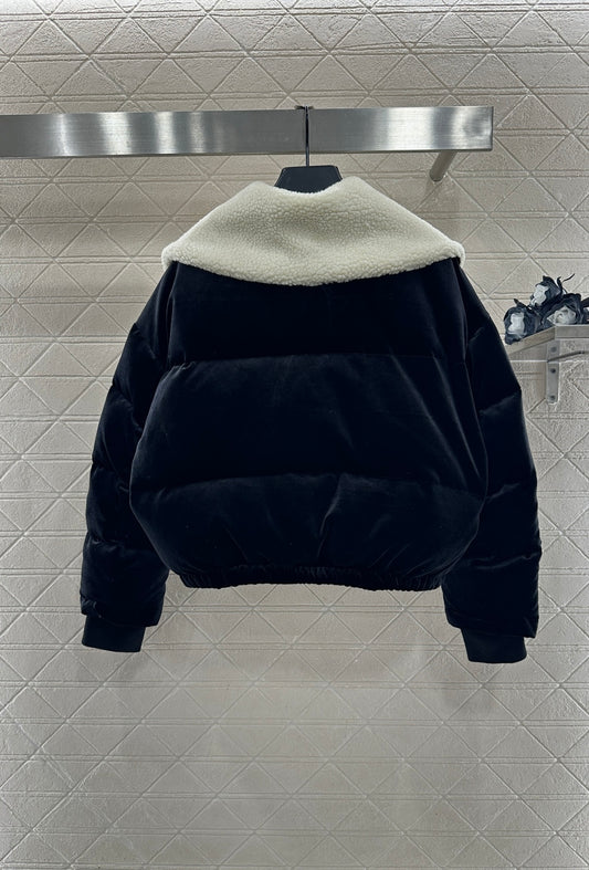 Velvet Teddy Bear Collar Down Jacket