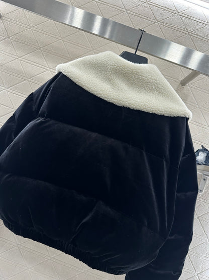 Velvet Teddy Bear Collar Down Jacket