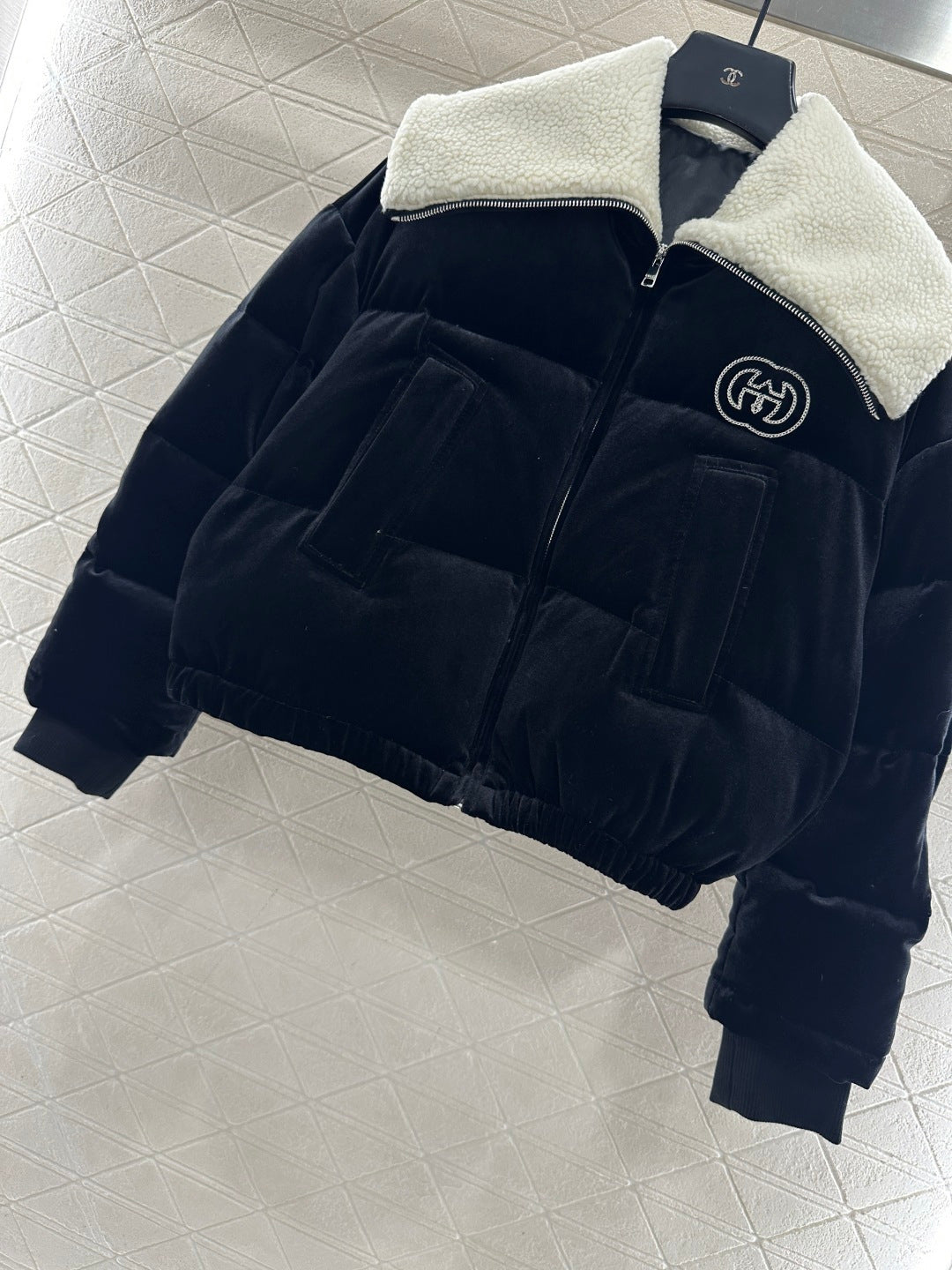 Velvet Teddy Bear Collar Down Jacket