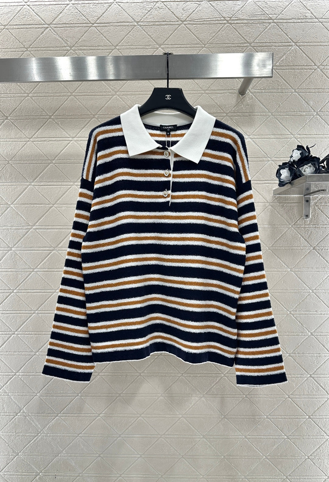 Knitted Striped Long-Sleeve Shirt