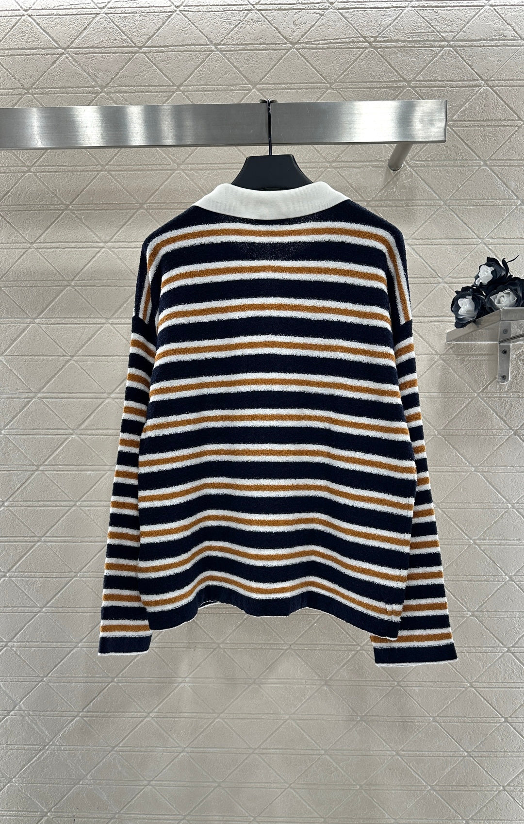 Knitted Striped Long-Sleeve Shirt