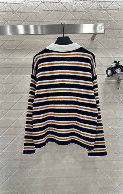 Knitted Striped Long-Sleeve Shirt