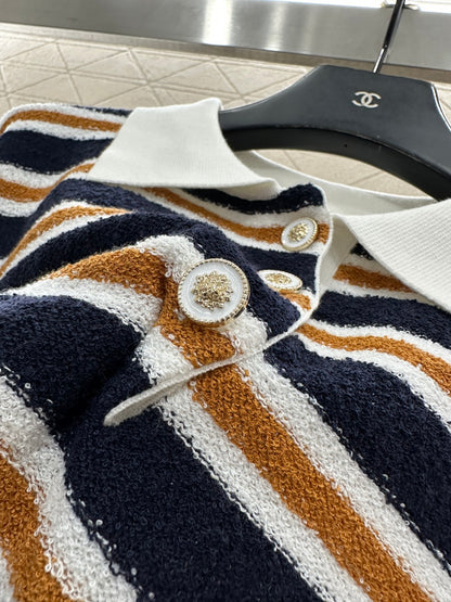 Knitted Striped Long-Sleeve Shirt