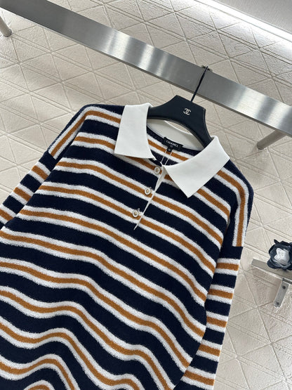 Knitted Striped Long-Sleeve Shirt
