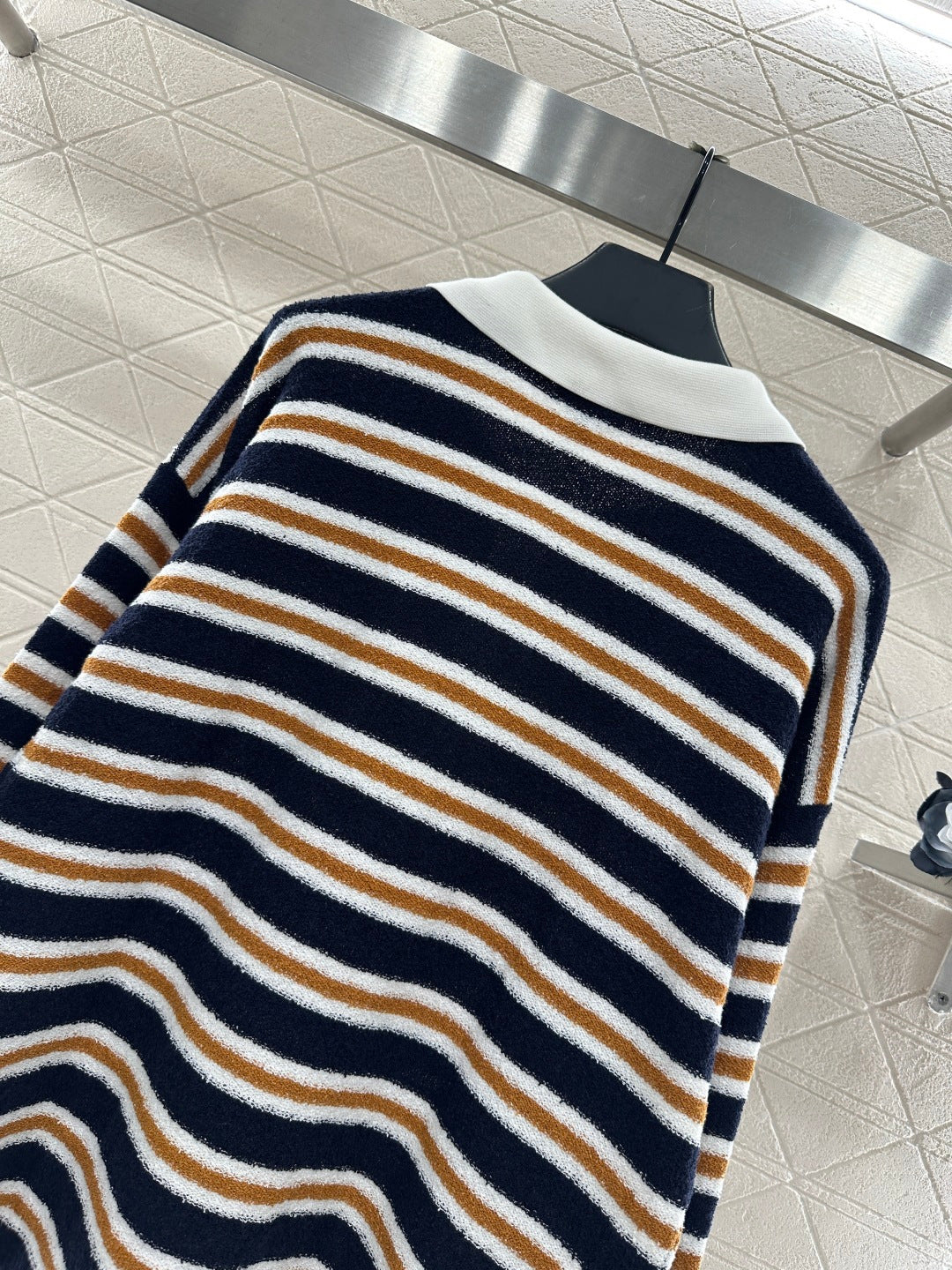 Knitted Striped Long-Sleeve Shirt