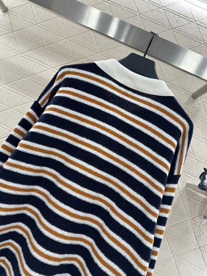 Knitted Striped Long-Sleeve Shirt
