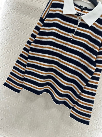 Knitted Striped Long-Sleeve Shirt