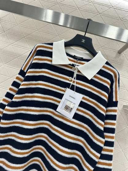 Knitted Striped Long-Sleeve Shirt