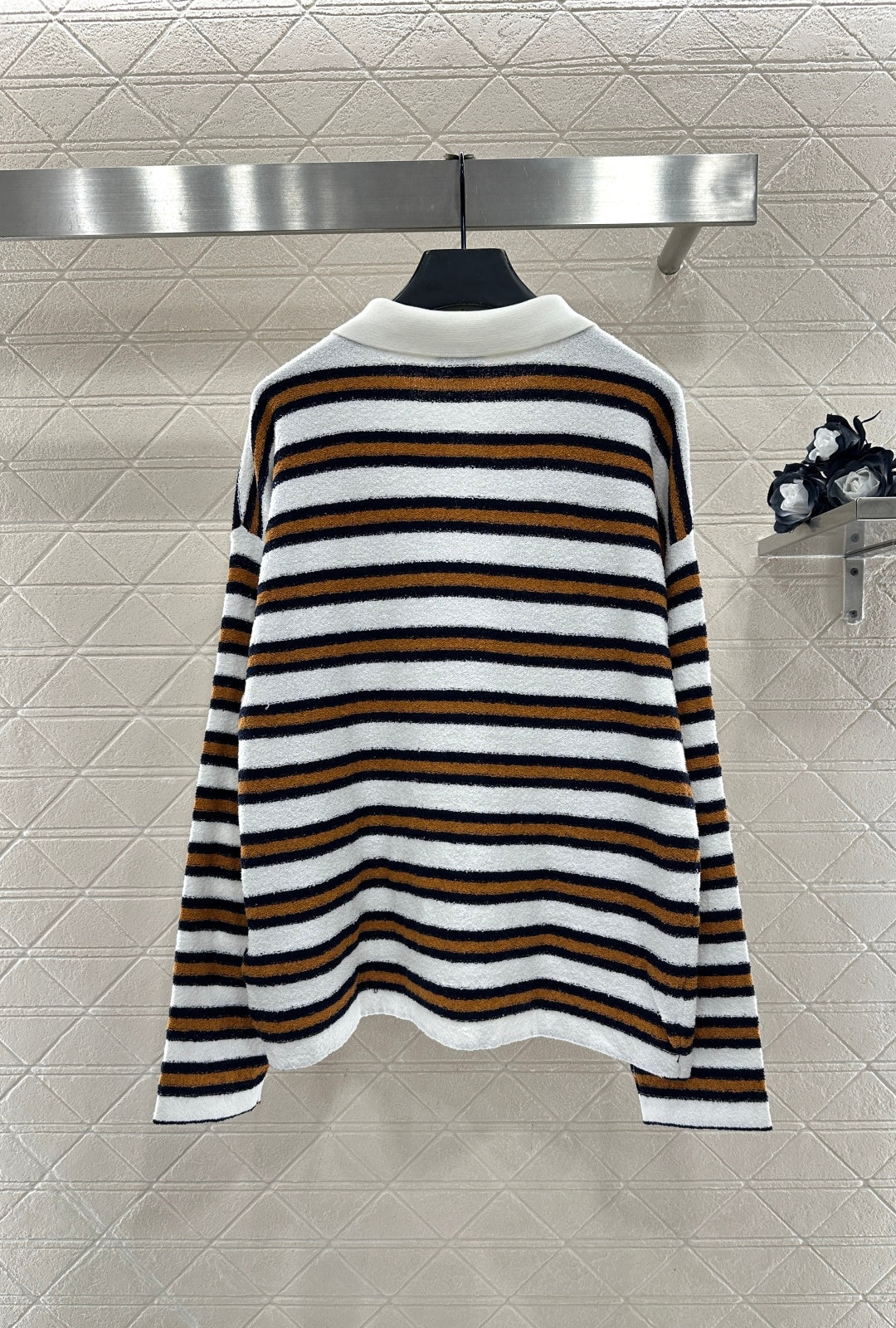 Knitted Striped Long-Sleeve Shirt