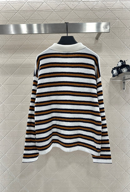 Knitted Striped Long-Sleeve Shirt