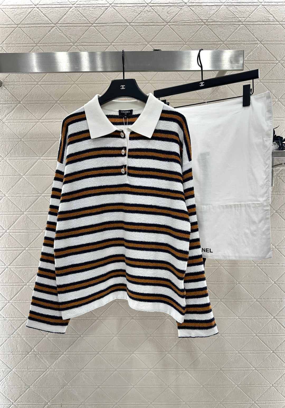 Knitted Striped Long-Sleeve Shirt