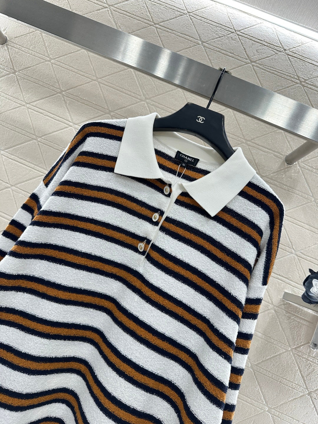 Knitted Striped Long-Sleeve Shirt