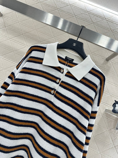 Knitted Striped Long-Sleeve Shirt