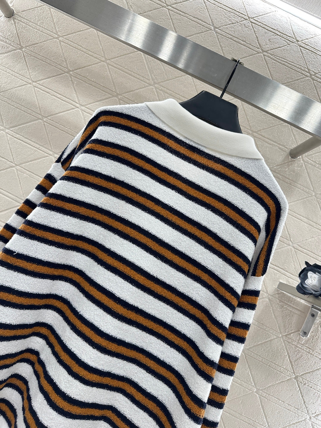 Knitted Striped Long-Sleeve Shirt