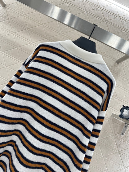 Knitted Striped Long-Sleeve Shirt