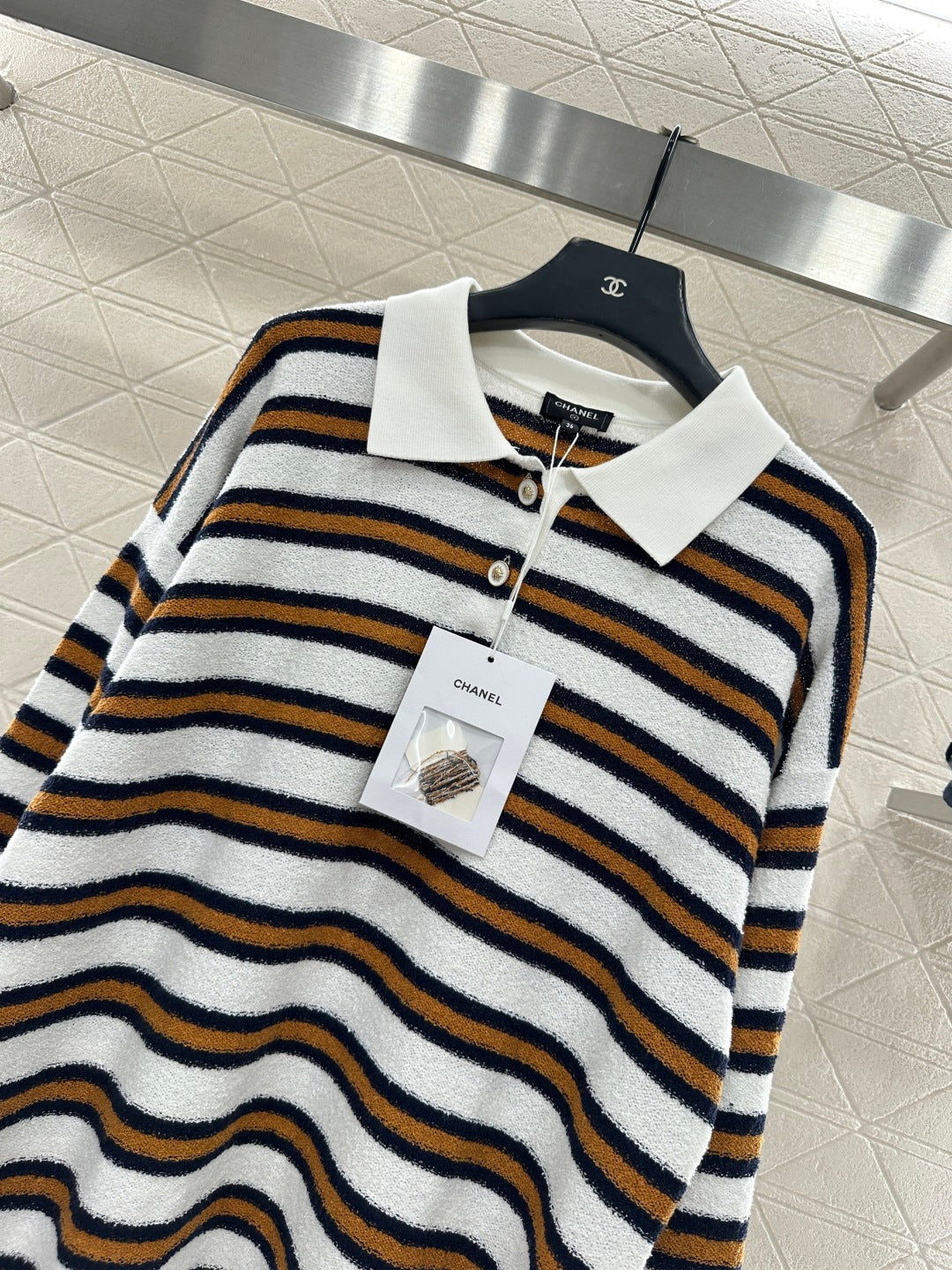 Knitted Striped Long-Sleeve Shirt