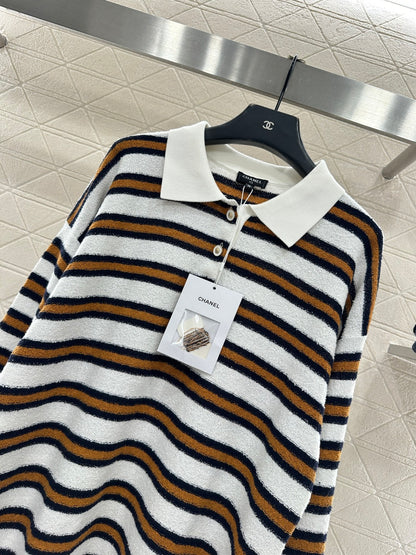 Knitted Striped Long-Sleeve Shirt