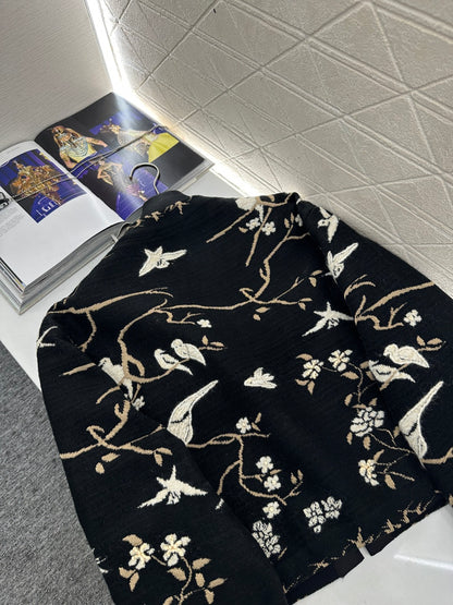 Heavy Embroidered Jacquard Jacket